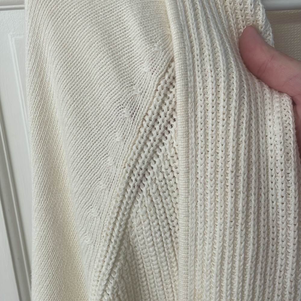 L.L. Bean Cream Open-Front Ribbed Cardigan - Picture 10 of 15